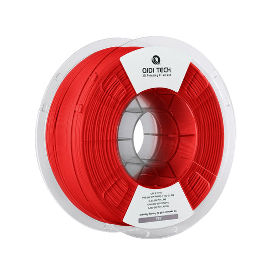 Red QIDI ASA 3D printing filament spool