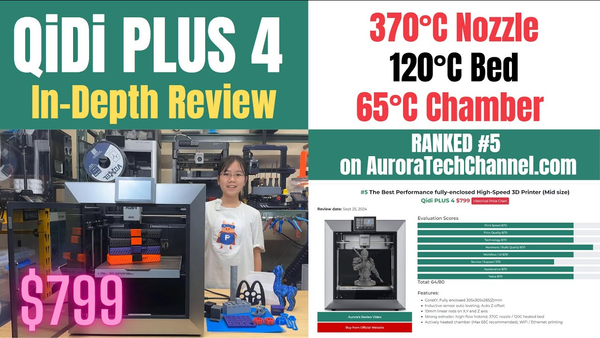 [Testbericht] Ausführlicher Test des QiDi PLUS 4 3D-Druckers: aktiv beheizter Bauraum bis 65°C, 370°C Düse, 120°C Heizbett