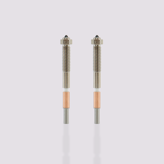 Zwei QIDI Max4 Bimetall-Düsen mit 0,6 mm Markierungen, mit integriertem Allmetall-Design für einfachen Austausch
