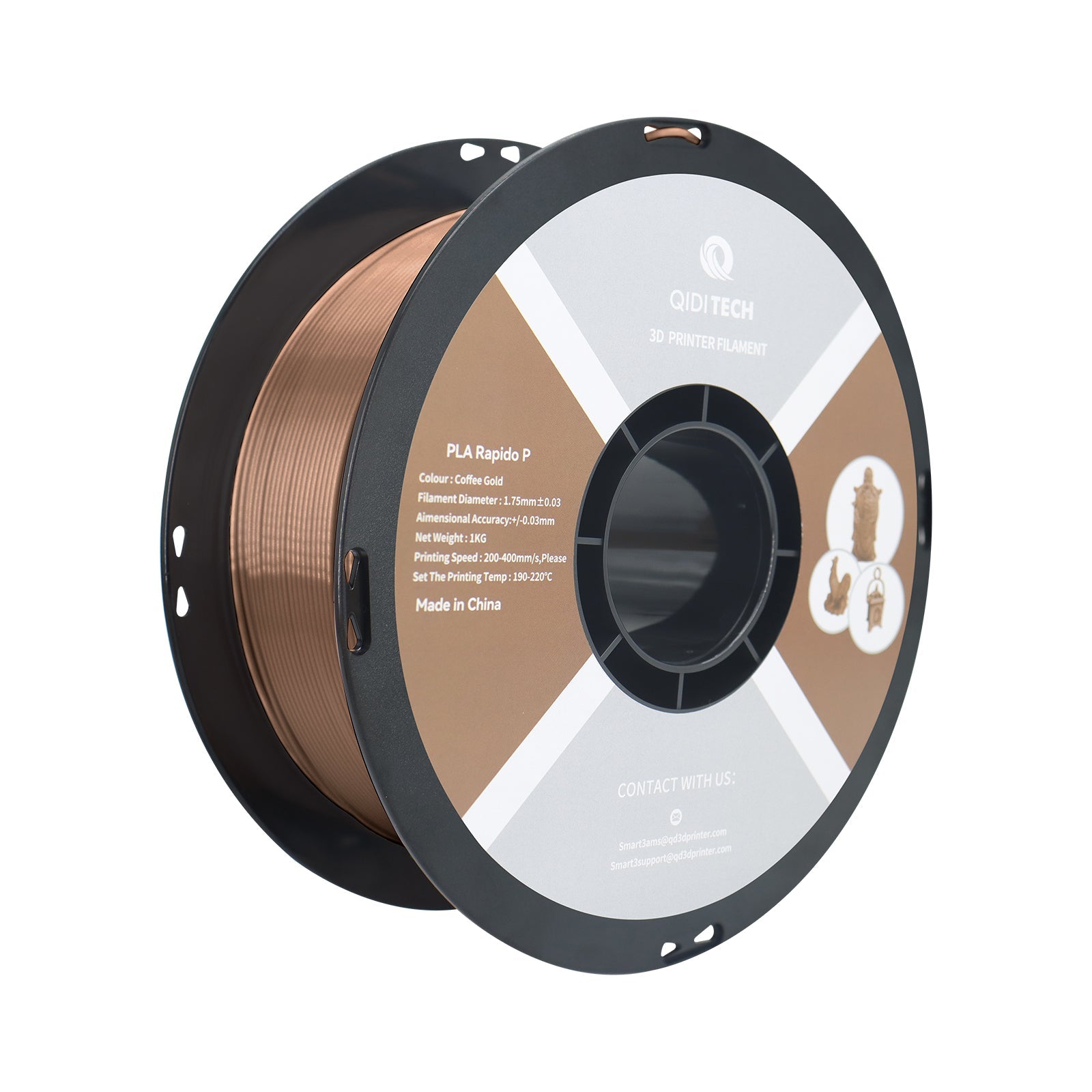 QIDI PLA Rapido Metal Filament Coffee Gold