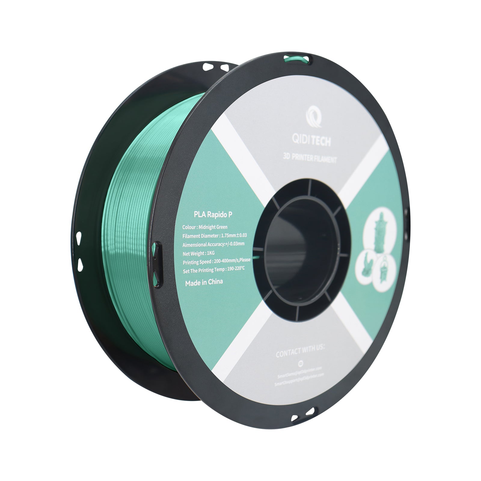 QIDI PLA Rapido P Midnight Green Filament Spool