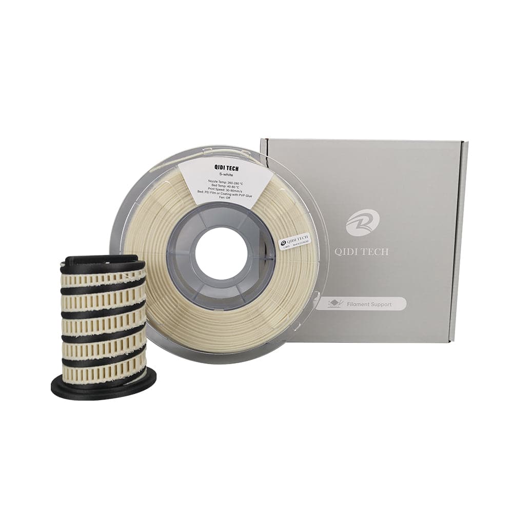 QIDI S-White Support Filament, filament spool and box