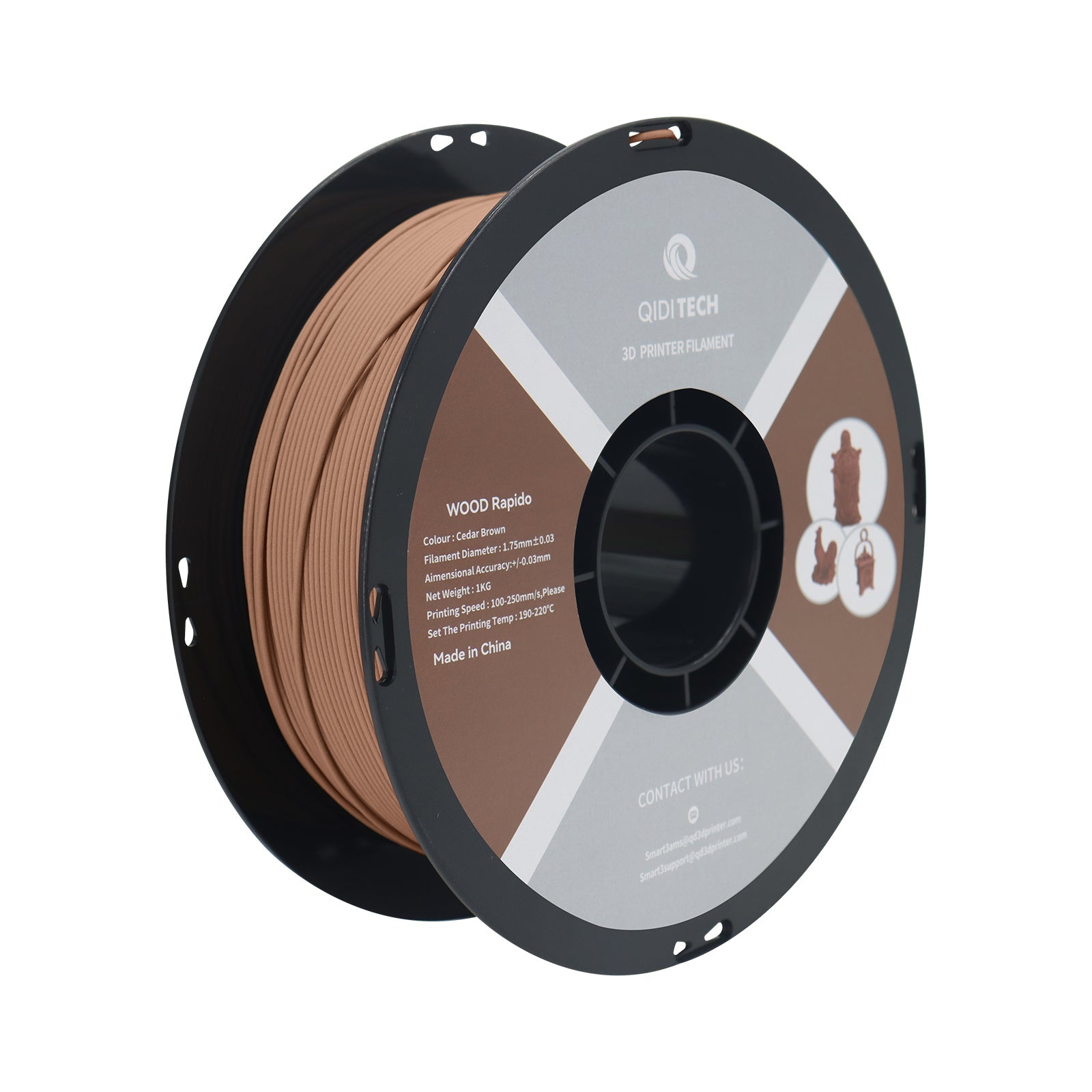 QIDI Wood Rapido 3D printer filament spool