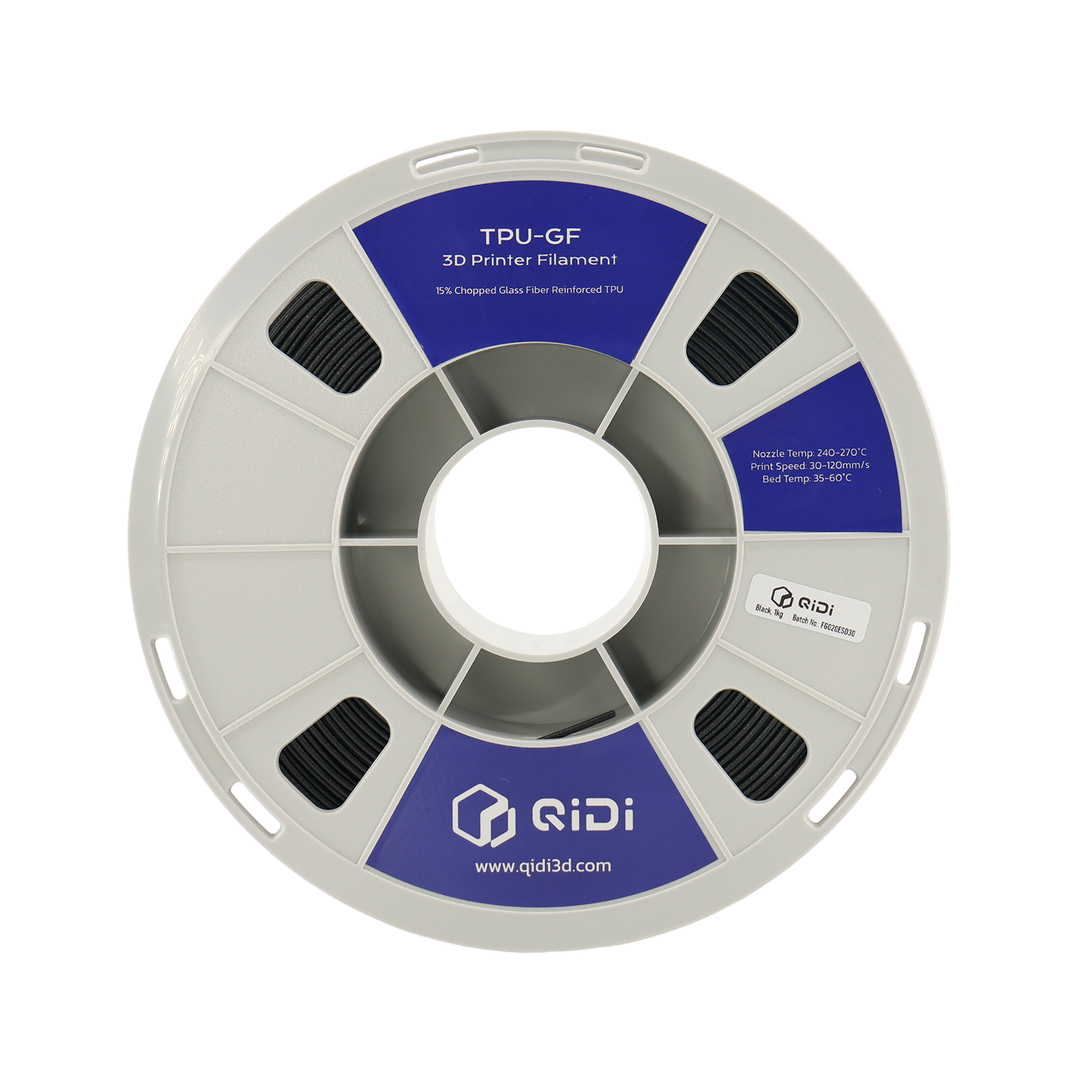 Vorderansicht des QIDI TPU-GF Filaments mit RFID-Tag